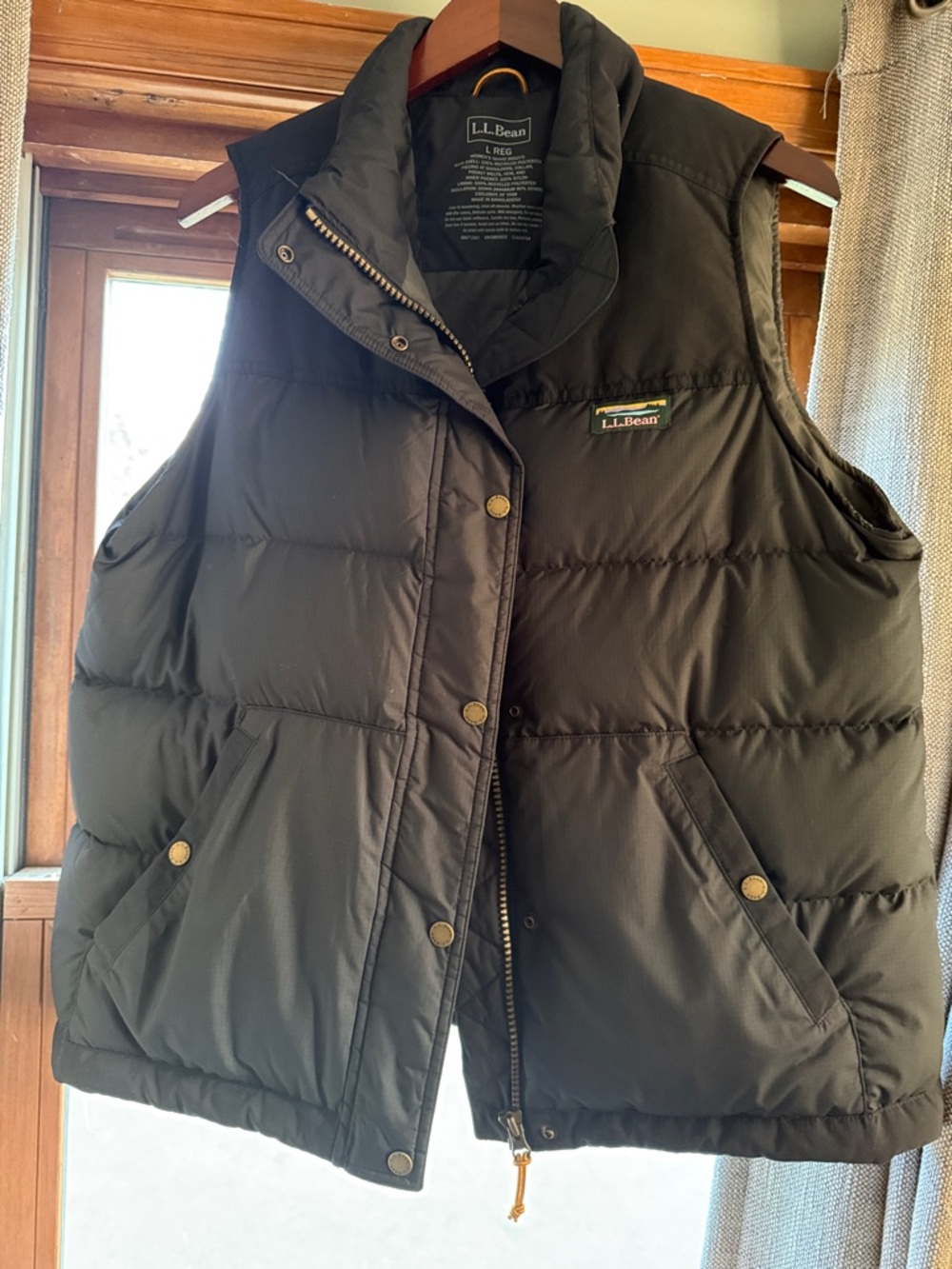 L.L. Bean Black Quilted Down Puffer Vest